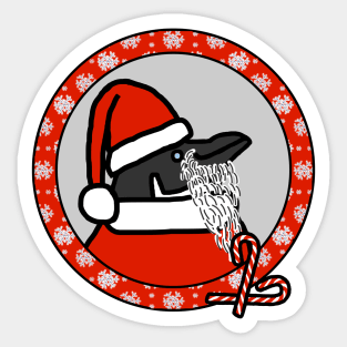 Christmas Portrait of Santa Penguin Sticker